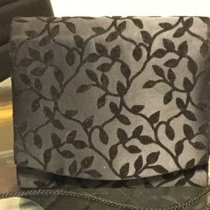 KF Ltd. Black Velour Evening Handbag